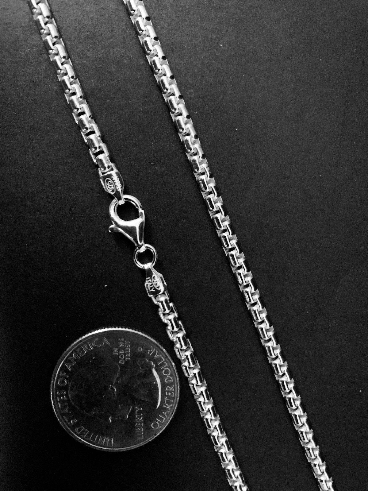 Round Box 925 Sterling Silver Solid Chain Necklace 2mm-5mm avialable in 16″-30″