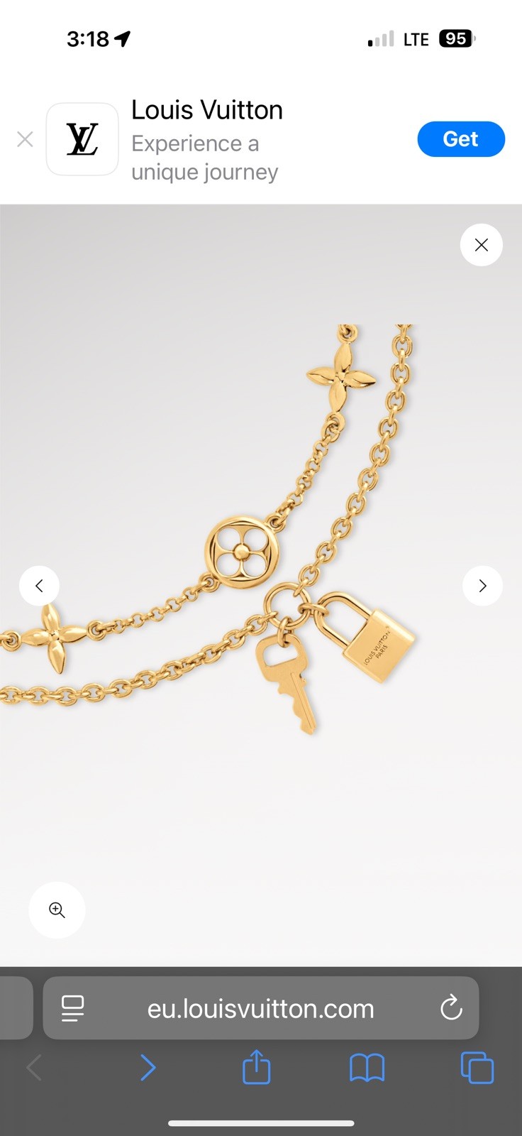 Louis Vuitton Iconic Charms Necklace Monogram Flowers M02494 16”Authentic