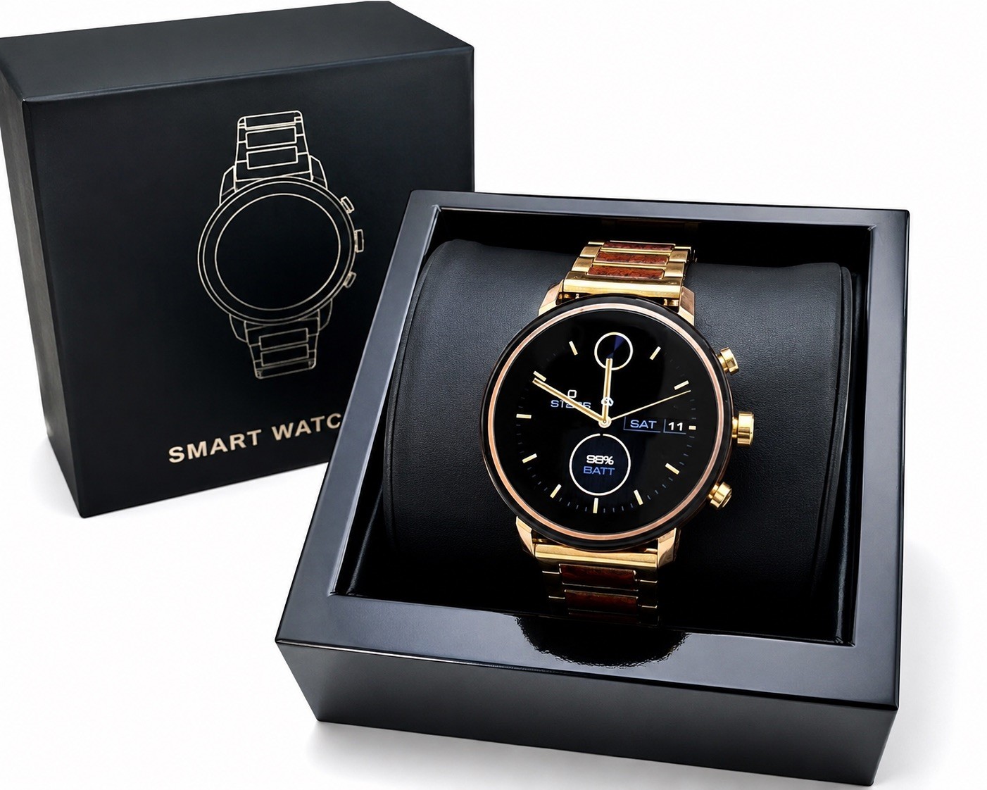 Movado Connect 2.0 Smartwatch Men Gold Stainless Band Brand New In Box with Tags
