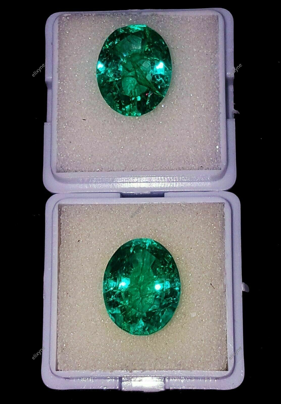 20 Ct Natural Zambian Green Emerald Oval Cut Certified Stunning Gemstone Pair