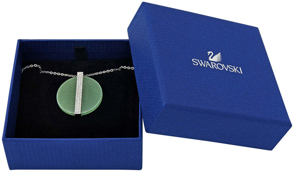 Swarovski Women’s Disk Aventurine & Crystal Green Fashion Necklace 5155510