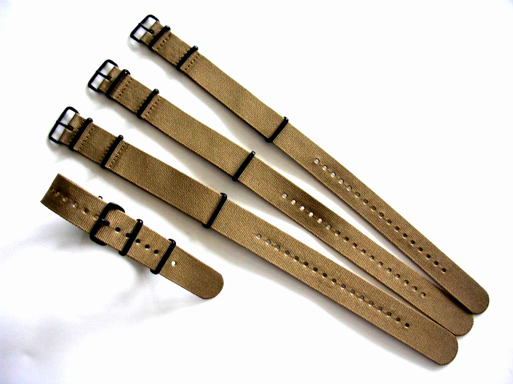 NATO G10 Khaki Brown Nylon Military Army PVD watch band strap IW SUISSE 18 20 22