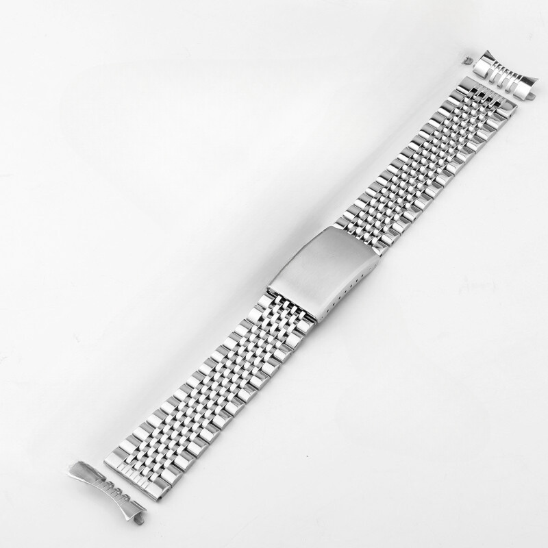 High Quality 9 Beads Stainless Steel Arc Watch Strap 18/20/22mm Metal Bracelet
