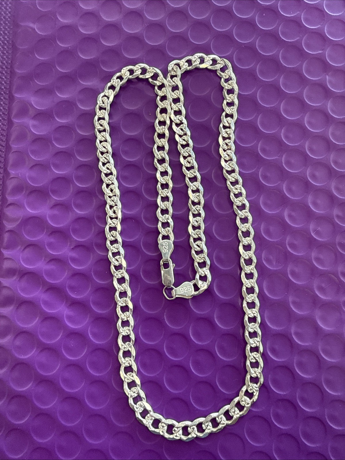 ❤️ 20” 925 MENS STERLING SILVER 25.5g HEAVY CURB LINK Necklace 6mm (2343)