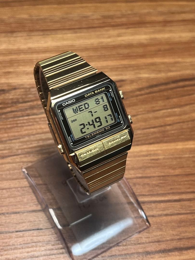 CASIO DATA BANK DB-500G Vintage Digital Watch 1984 Gold Limited