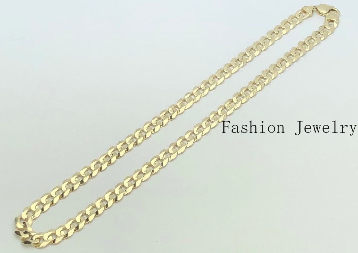 14k Yellow Gold Solid Curb Cuban Link Chain Necklace 26″ 9mm 55.1 grams