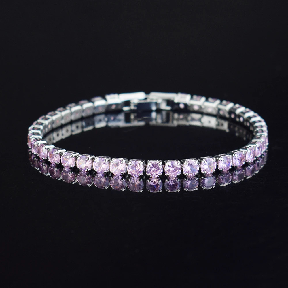 4Mm Micro-Inlaid Zircon Tennis Bracelet for Women 2025 New Men Bracelet Homme Je