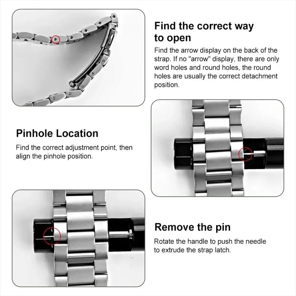 Watch Band Link Pin Remover Adjustable Bracelet Repair Tool Kit Metal Watch