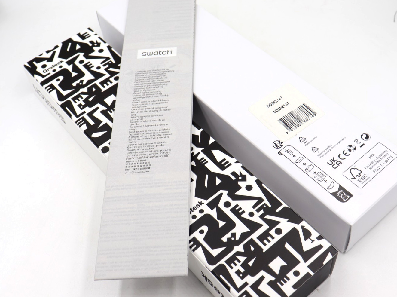 New Swiss Swatch GROTESK Arts Watches FREEZE TIME Silicone Watch SO29Z147 $110