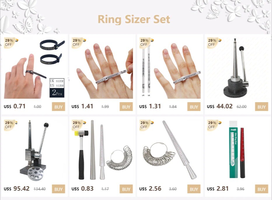 Metal Ring Sizer Guage Mandrel Finger Sizing Measure Stick Standard Jewelry Tool