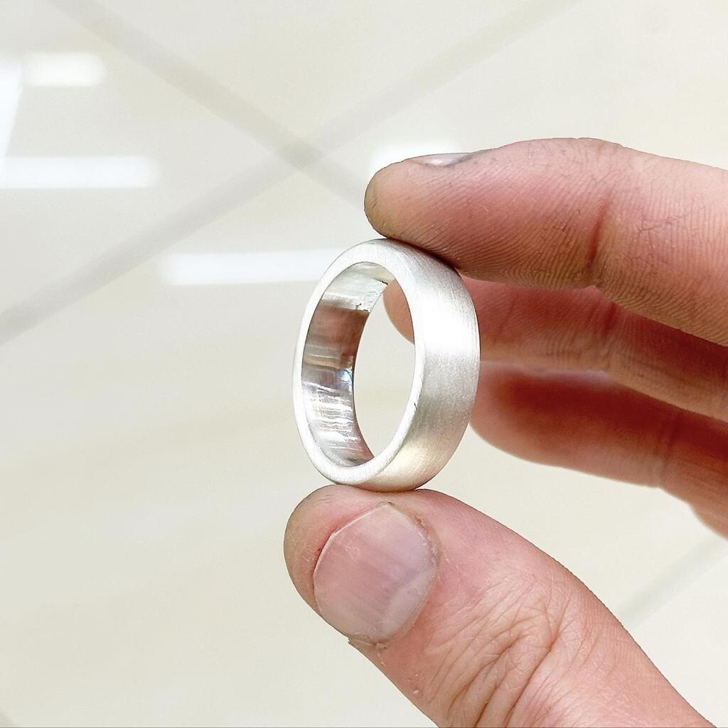 Solid Heavy 999 Pure Silver Ring Band In Satin/Brushed Band Wedding Thick Ring