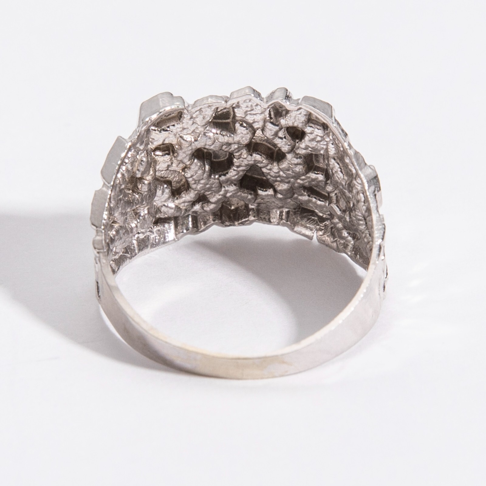 SOLID 10K Gold Large Square Nugget Ring Yellow White Rose Gold