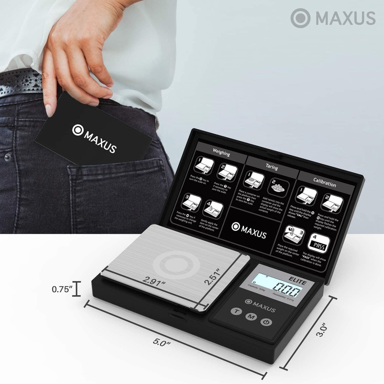 Versatile Mini Digital Scale 500g Capacity with Tare Function & Multiple Units