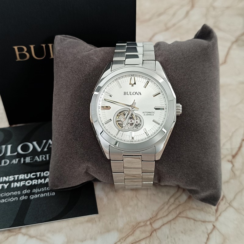 Bulova Surveyor 96A274 Silver/White Dial Men Classic Automatic Chronograph 42mm