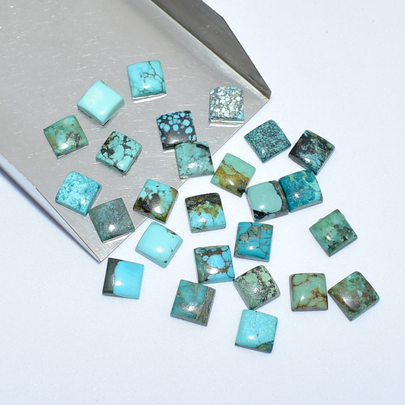 Turquoise Tibetan Square Cabochon 5mm to 12mm Natural Loose Wholesale Gemstone
