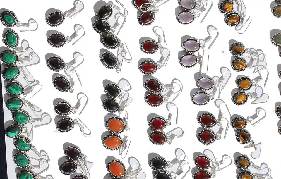 Multi Wholesale Earrings,Handmade 925 Silver Plated Earrings,Crystal Earrings~