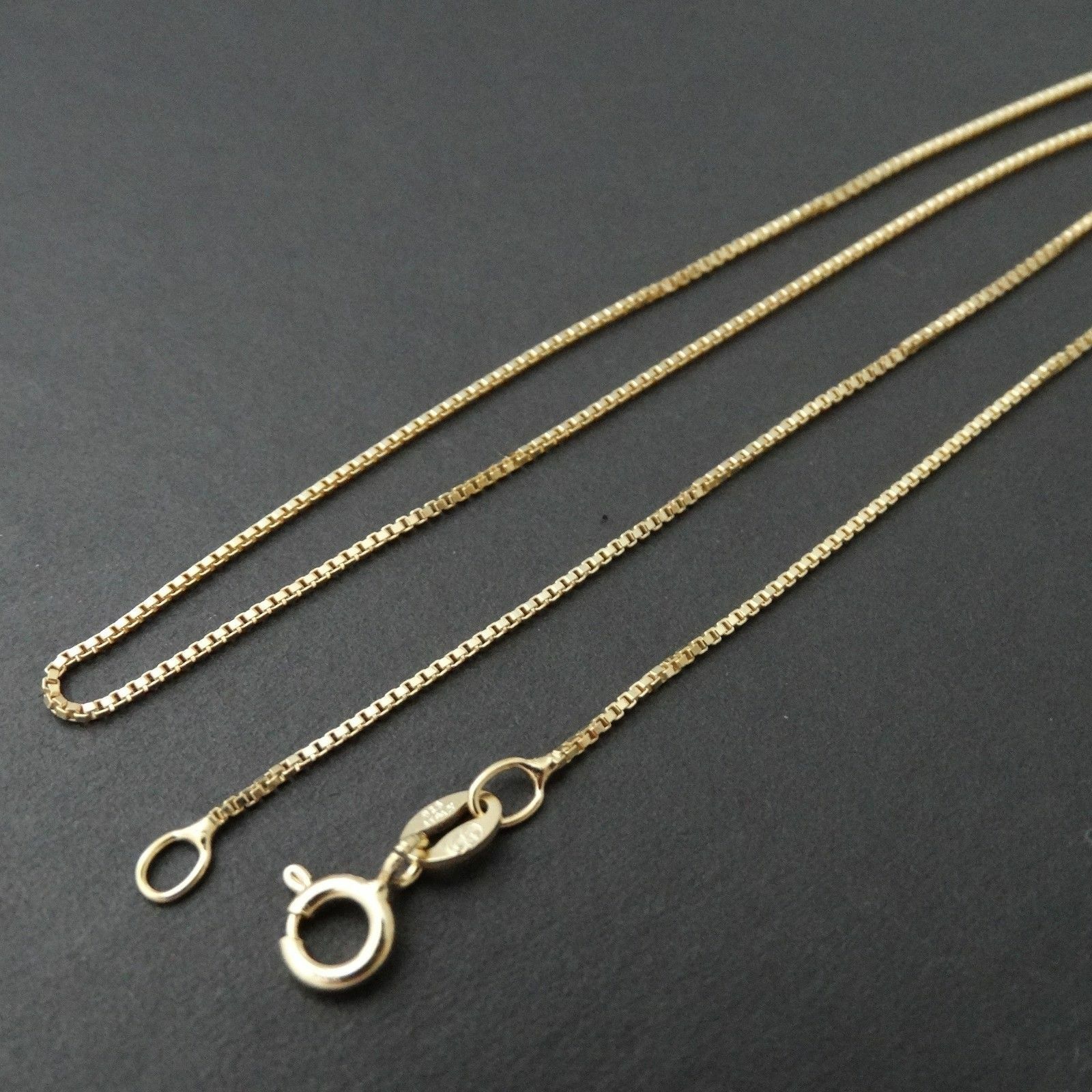 Gold Plated Sterling Silver BOX Chain Necklace 1mm 925 Italian 16″ – 30″ NEW
