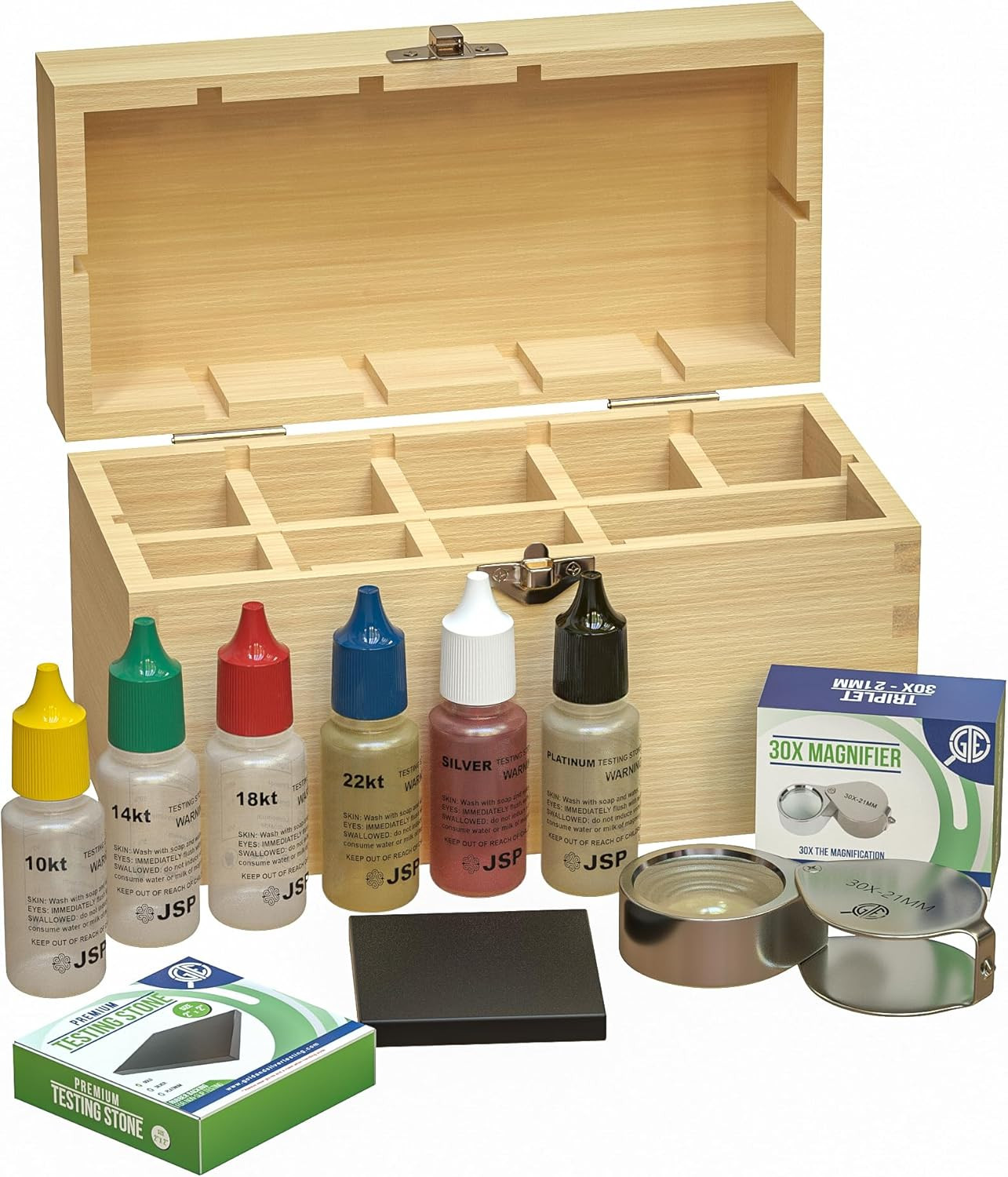 Jewelry Testing Kit 10K, 14K, 18K, 24K Gold, Silver, Platinum Test Solutions wit