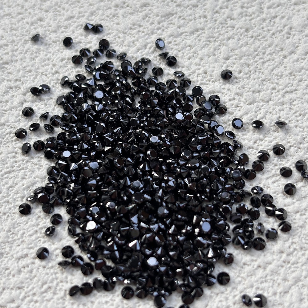 High Quality Loose Zirconia 1000pcs Black Round Cut 0.8mm-10mm for Jewelry