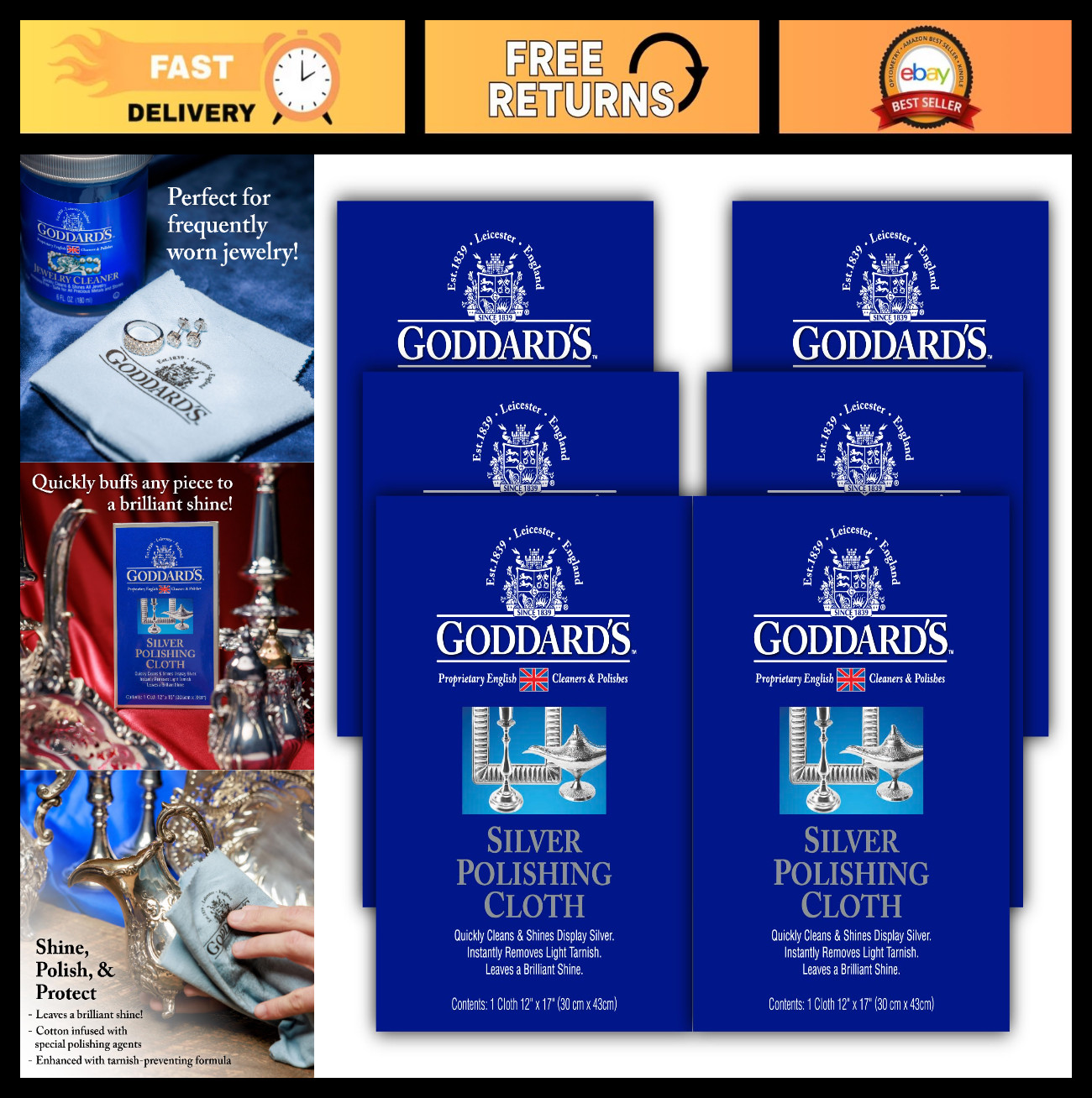 Silver Polishing Cloths – Remove Tarnish from Jewelry, Sterling Silver & Gold –