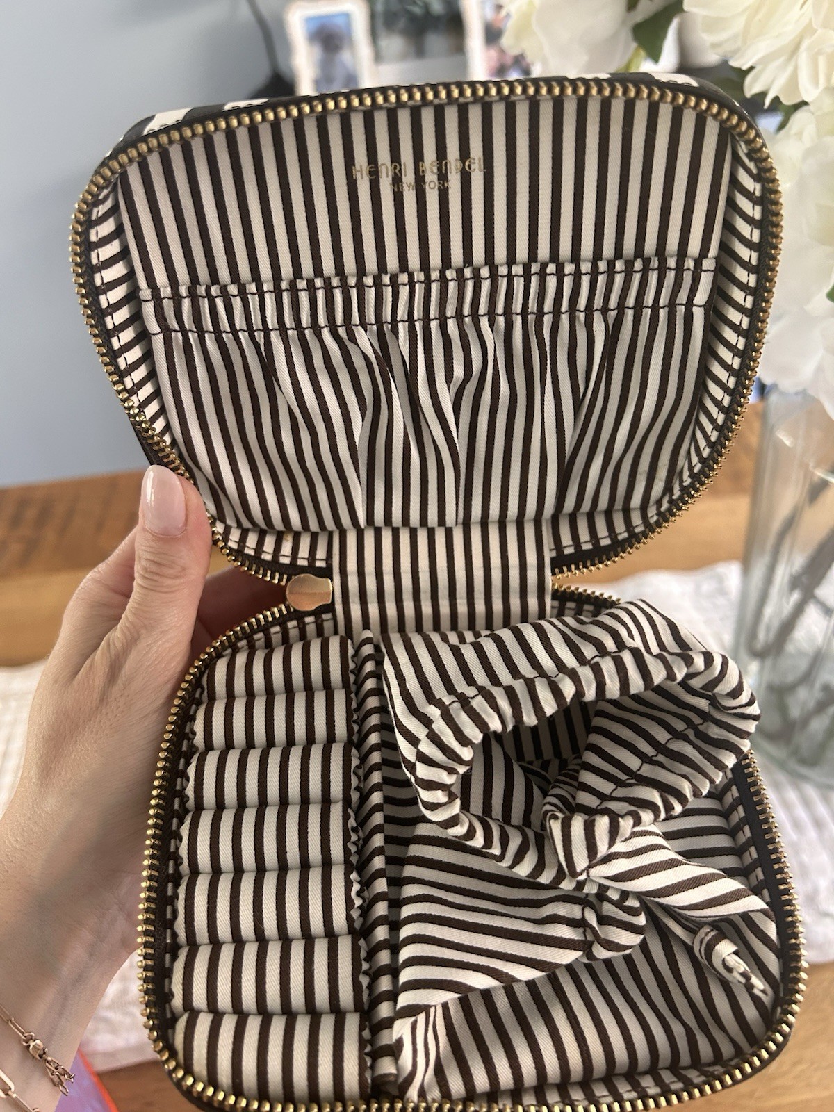 Henry Bendel Jewelry Box Zippered Stripe