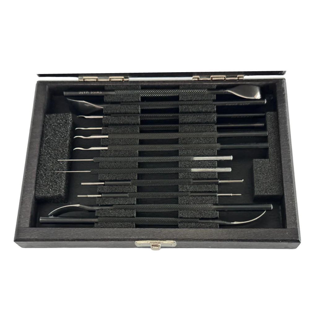 Bergeon 30020 Hand Lever Tools Set in Compact Box, Watchmaker Precision Kit