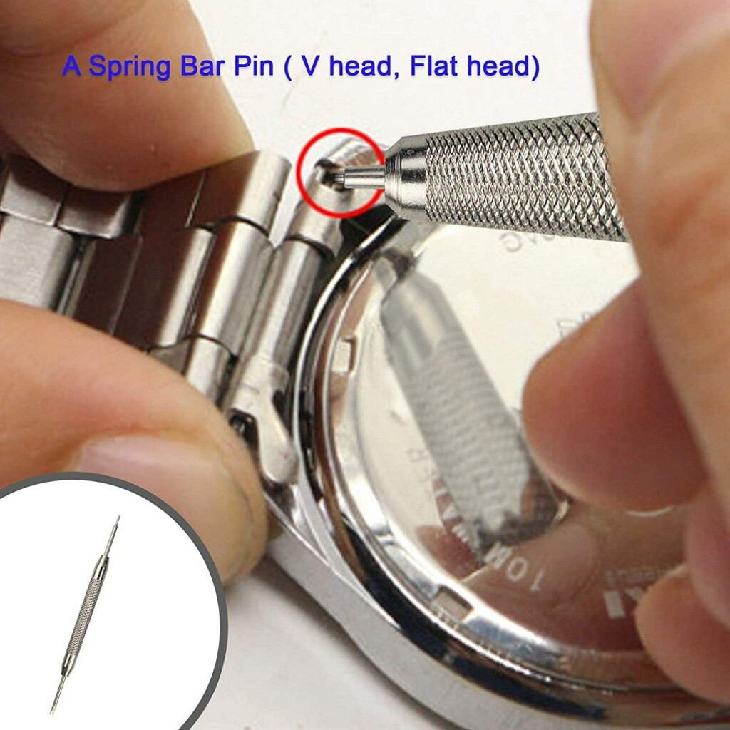Professional Watch Repair Kit Watchmaker Back Case Opener Link Pin Spring Bar US