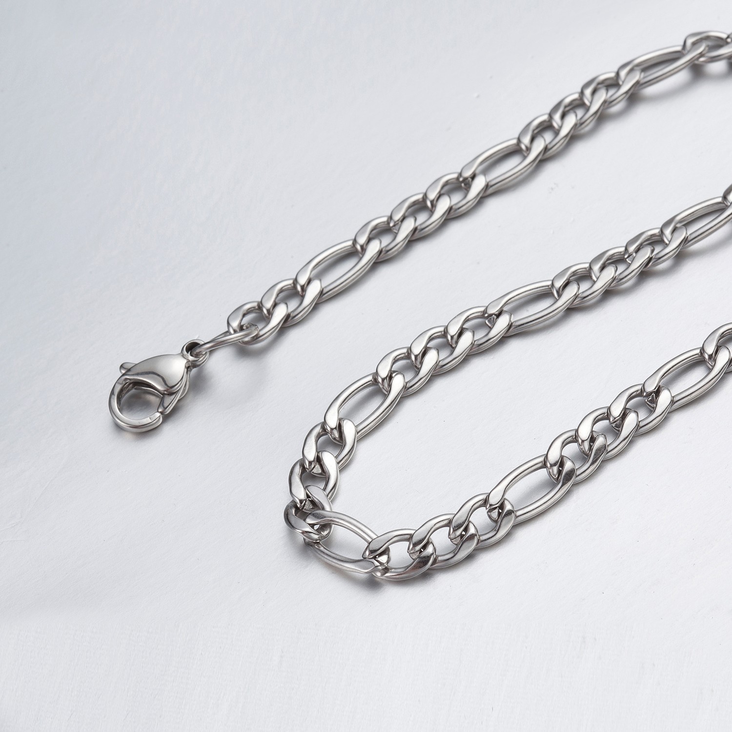 5.5mm-9.5mm 16″-50″ Stainless Steel Figaro Necklace Chain HN12 USA Seller