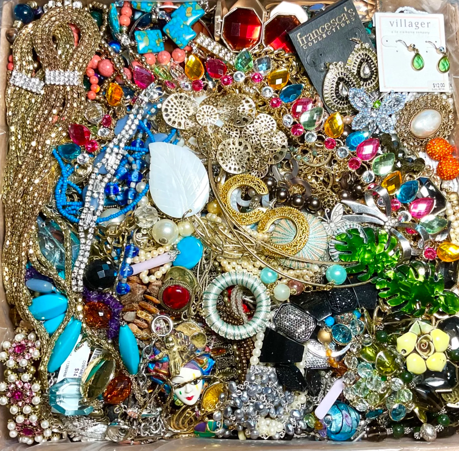 3 Lbs + Unsorted Huge Lot Vtg Jewelry Vintage New Junk & Wear Resell Tangled In