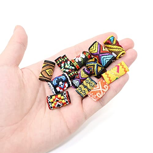 Honbay 24PCS Fabric Dreadlock Beads Colorful Cloth Dreadlock Bead Tubes