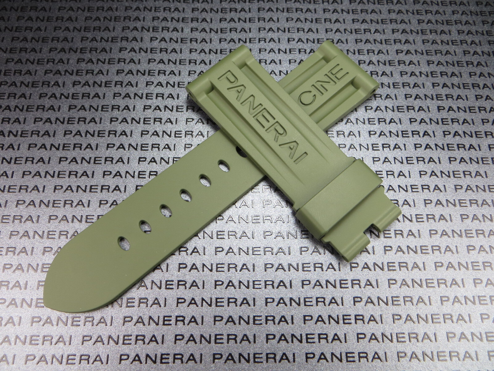 New 22mm Authentic PANERAI Rubber Strap Green Diver Watch Band Tang Buckle