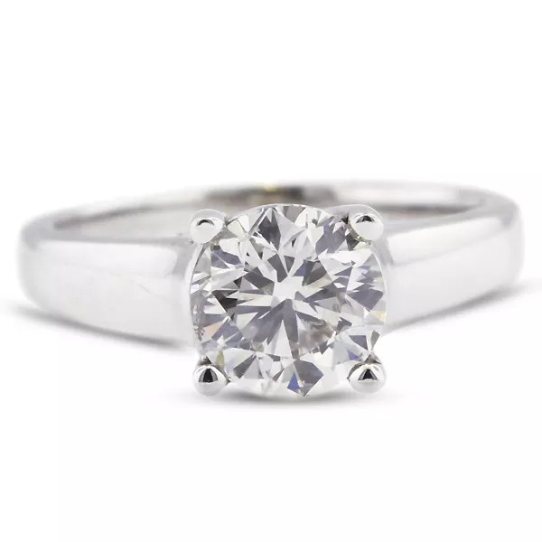 Solitaire Engagement Ring Trellis Platinum 0.63 CT Round Lab-Grown Diamond D VS1