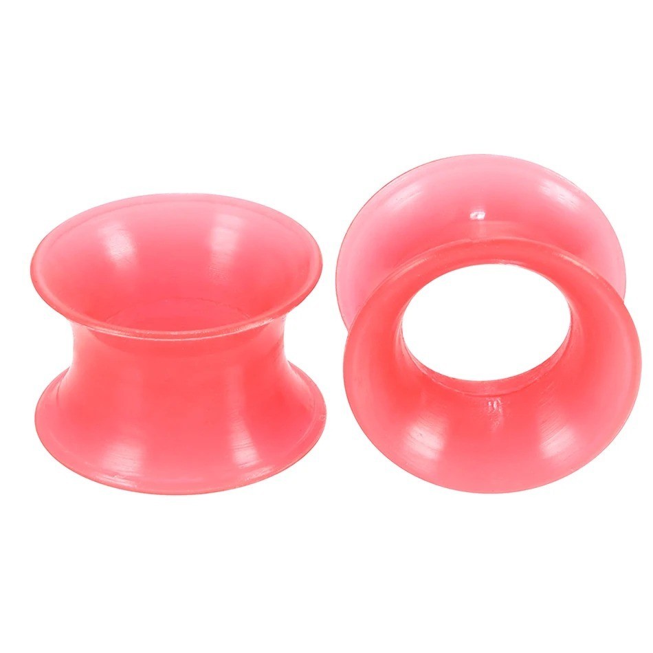 2pcs Thin Silicone Ear Plug Ear Tunnels Plugs Gauges Jewelry Earlets Flesh Gauge