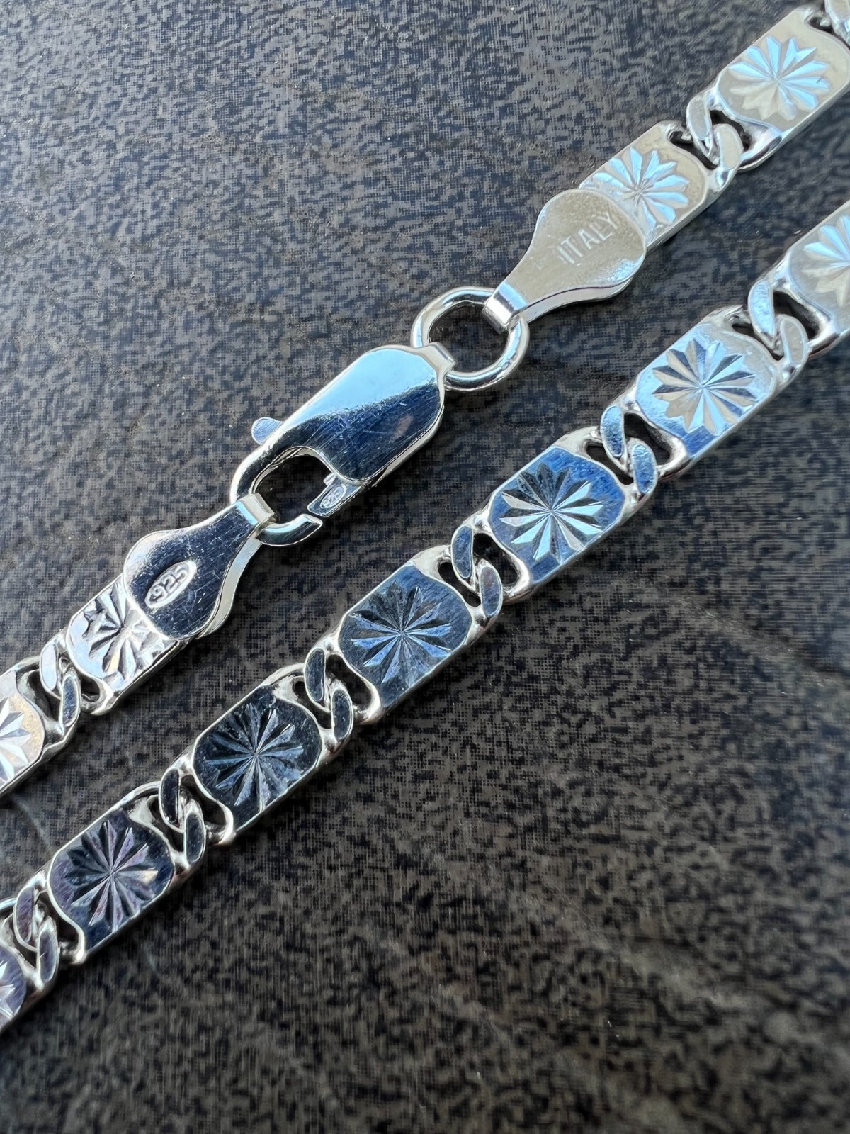 Valentino Star Chain Or Bracelet Solid Real 925 Sterling Silver ITALY 3-5mm