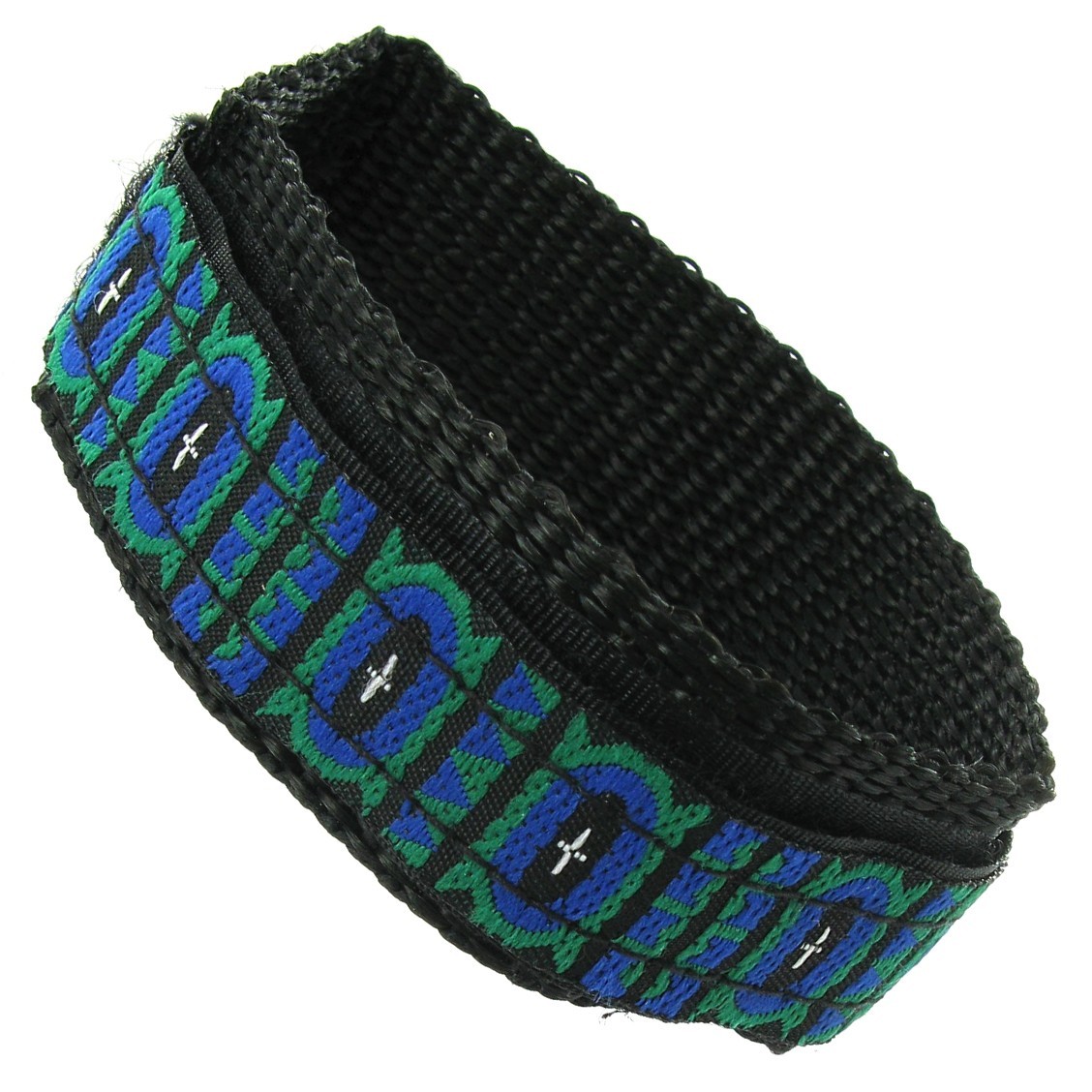 16mm The Band Chisco Stained Glass Blue Green Nylon Sports Wrap Watch Band