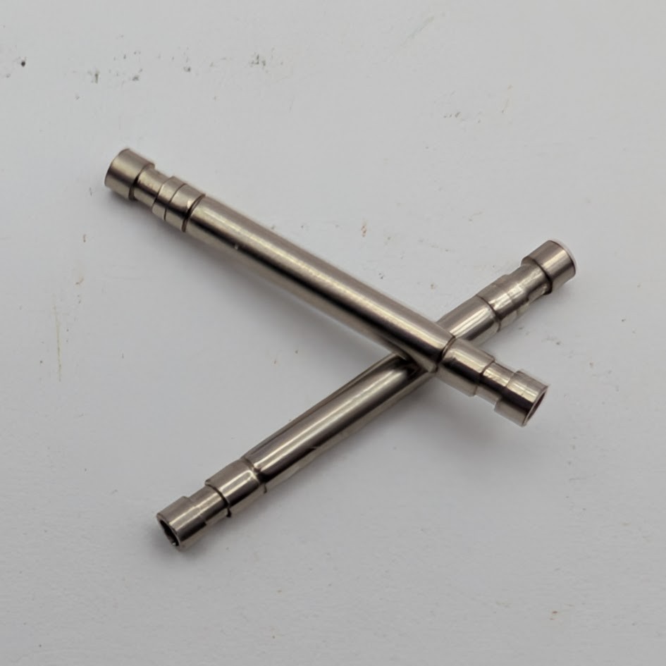 Swiss Female Spring Bars (1.2 mm End Hole) – 2.0 mm Thick – 11–21 mm+ – NOS Pair