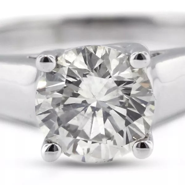 Solitaire Engagement Ring Trellis Platinum 0.63 CT Round Lab-Grown Diamond D VS1