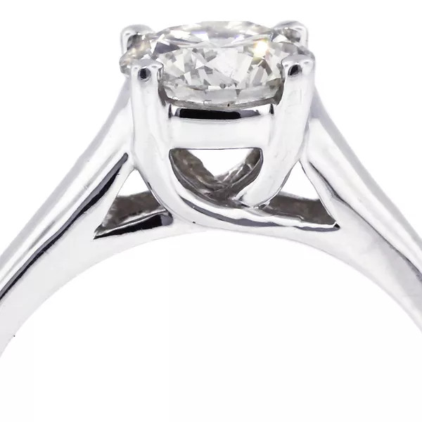 Solitaire Engagement Ring Trellis Platinum 0.63 CT Round Lab-Grown Diamond D VS1