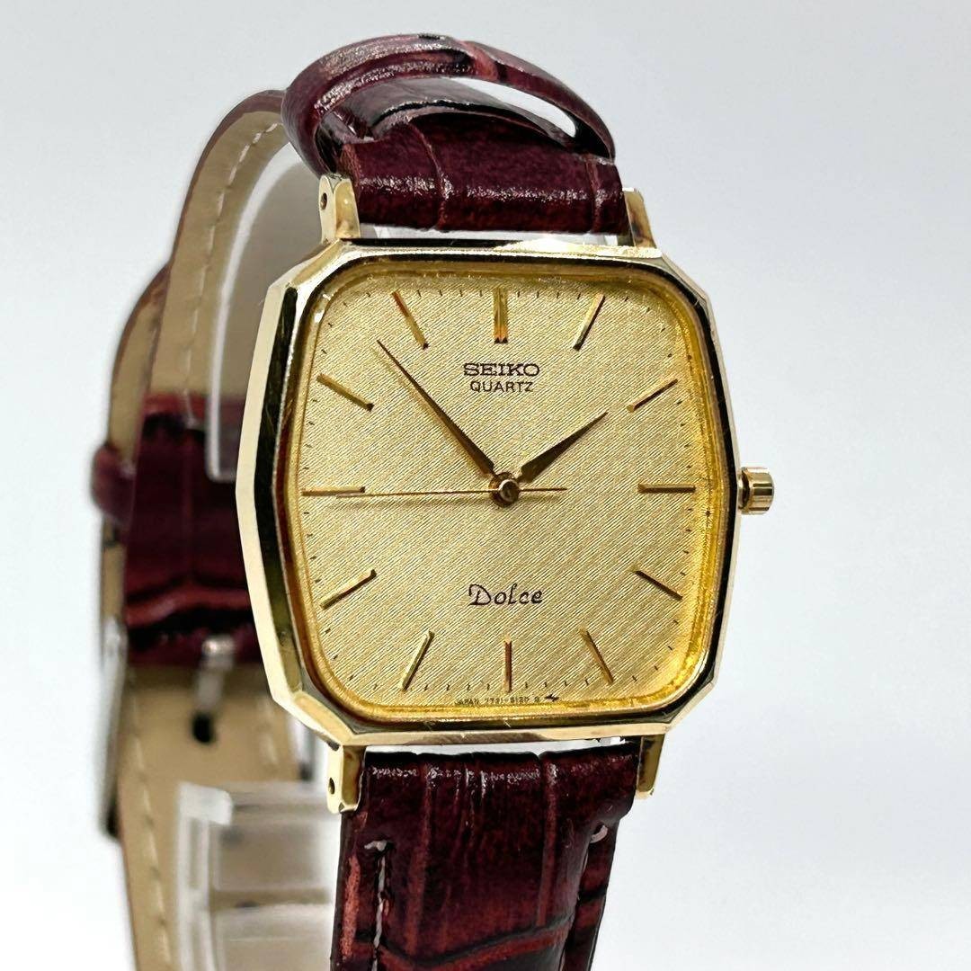 SEIKO Dolce 7731-5120 Gold Hexagon Men’s Qz Watch JAPAN Vintage 1985