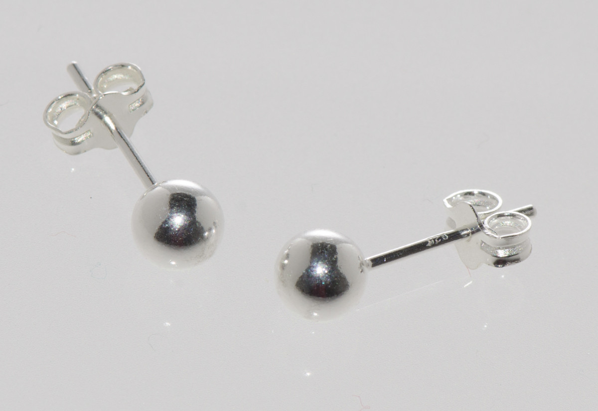 Sterling Silver Ball Stud Earrings Round 2mm 3mm 4mm 5mm 6mm 7mm 8mm 9mm 10mm