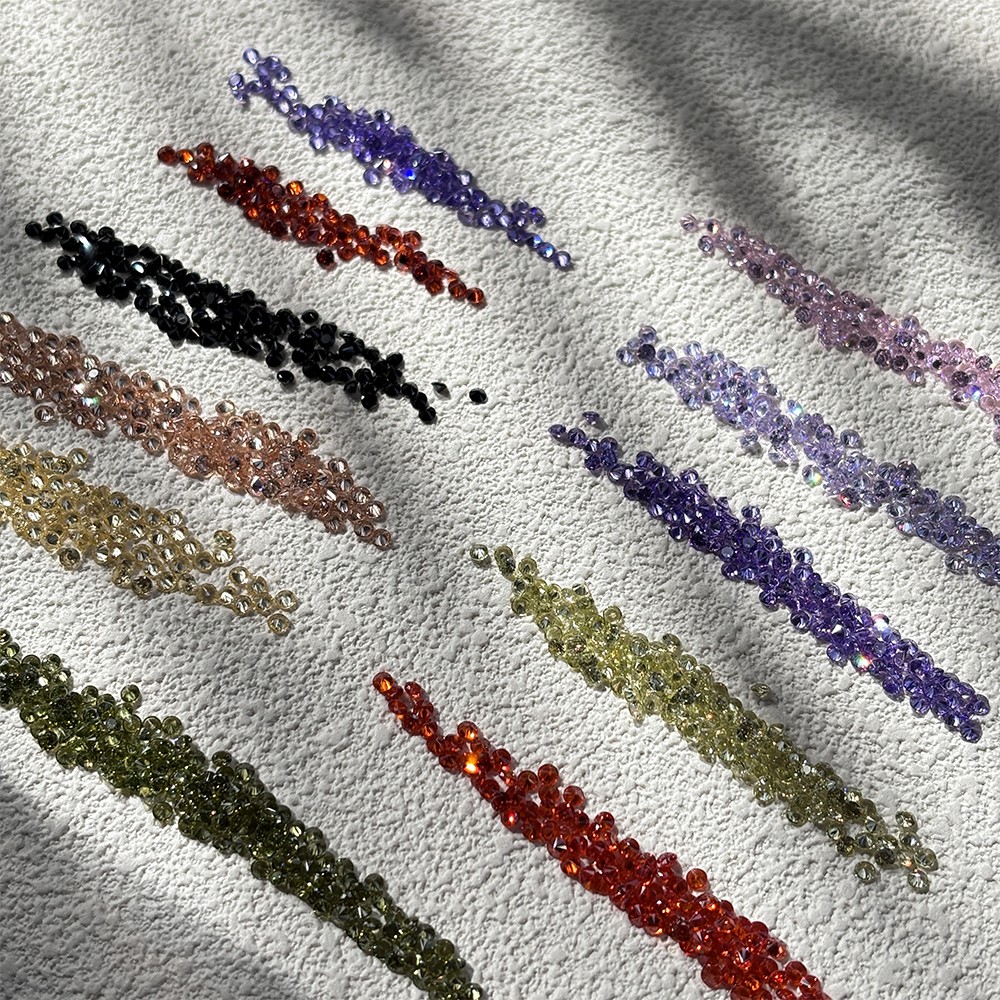 Loose Zirconia Gemstone Multicolored Round 1.1mm-10mm 100pcs for Jewelry Ring