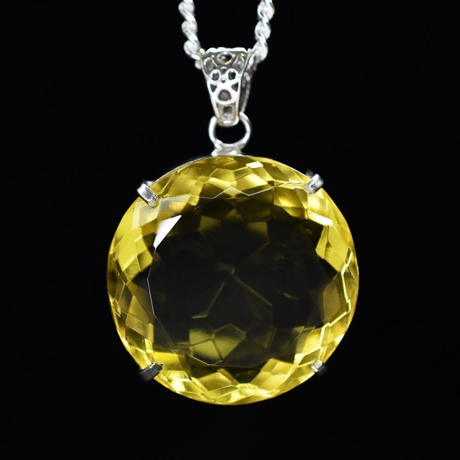 65.25 Ct Natural GIE Certified Yellow Sapphire Loose Gemstone 925 Solid Silver
