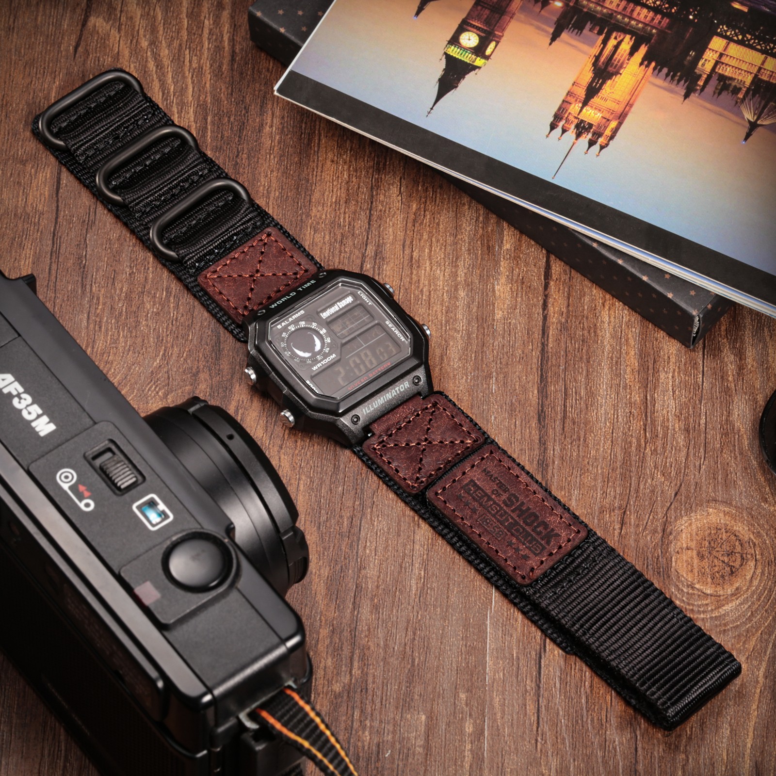 18mm Military Nylon Strap for Casio AE-1200, F-91W, DW-H5600, Quick Release