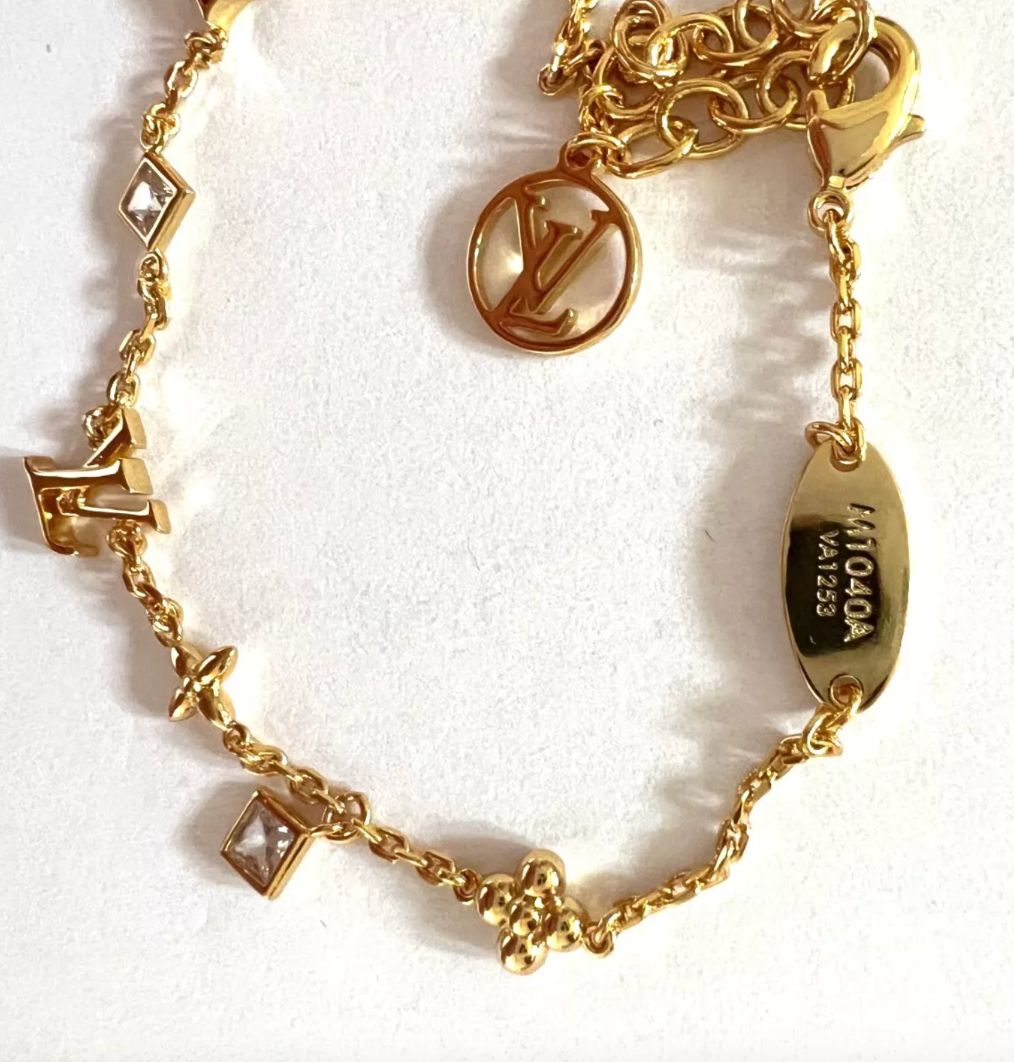 LOUIS VUITTON Genuine Louis in the Sky LV Crystal Charm Bracelet