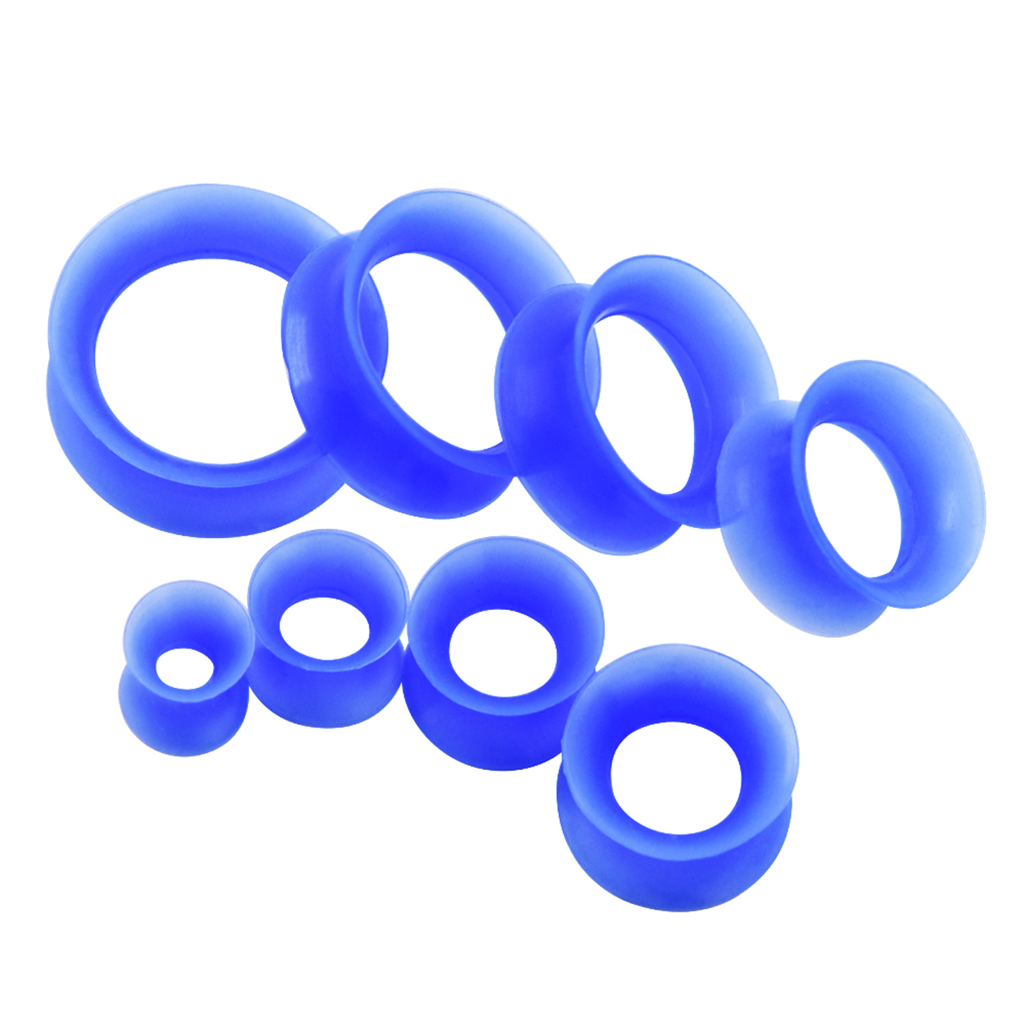 PAIR-ULTRA THIN SILICONE SKINS TUNNELS Ear Gauges Soft Ear plugs Ear Skins 2g-1″