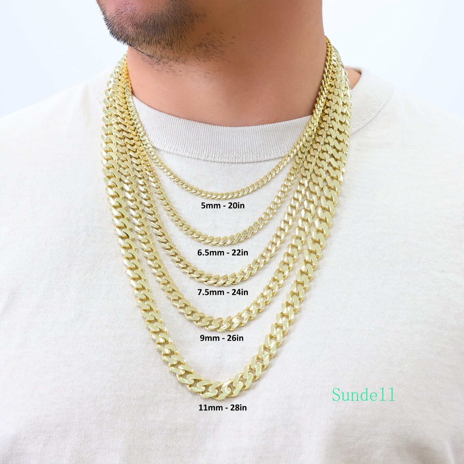 14k Yellow Gold Miami Cuban Royal Monaco Chain 5mm-17mm Necklace Bracelet 7″-30″