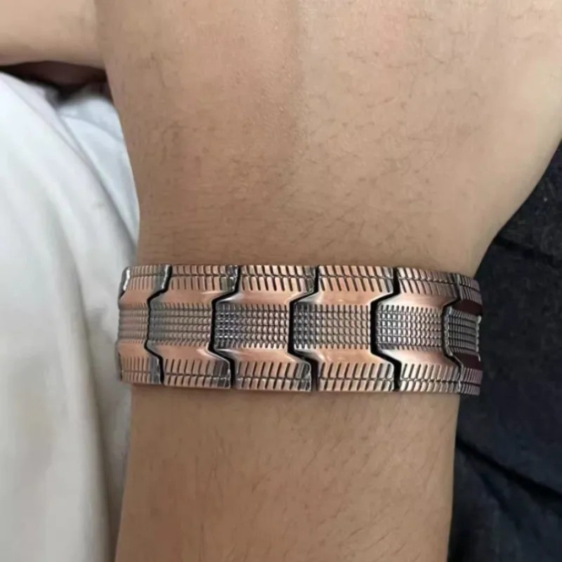 Men’s Copper Bracelet 99.99% Pure Copper Magnetic Adjustable Cuff Bangle