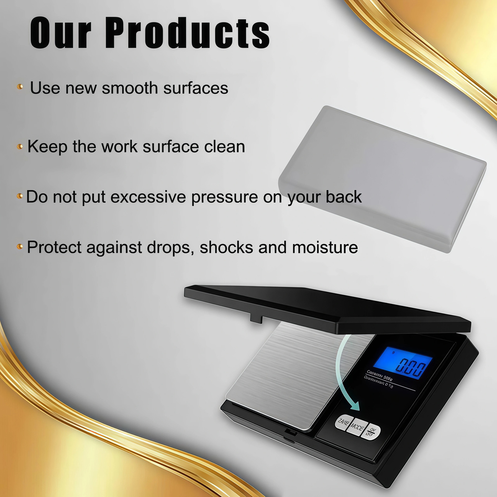 Digital Scale 1000g x 0.1g Jewelry Gold Silver Coin Gram Pocket Size Herb Grain