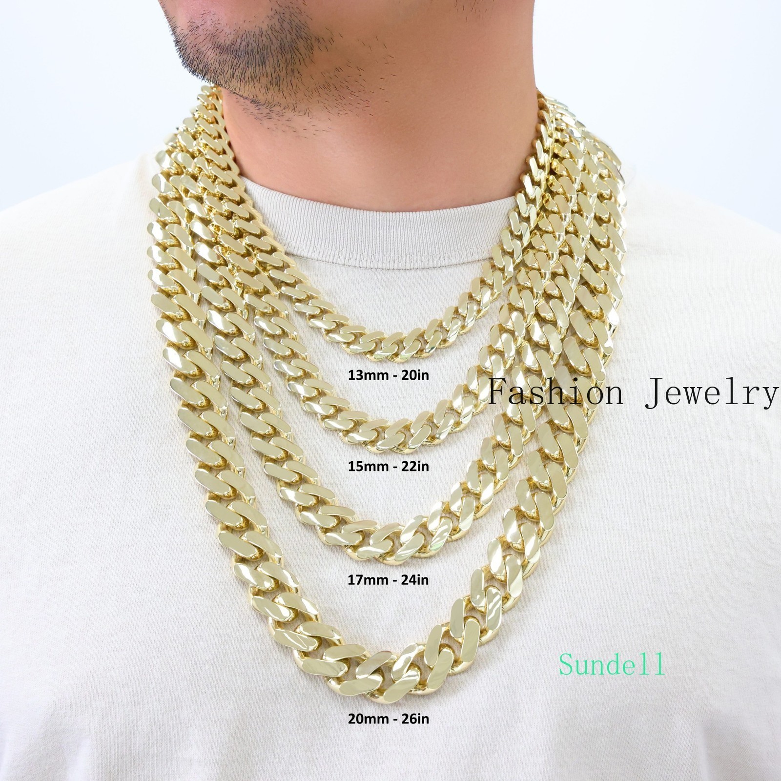 14k Yellow Gold Miami Cuban Royal Monaco Chain 5mm-17mm Necklace Bracelet 7″-30″