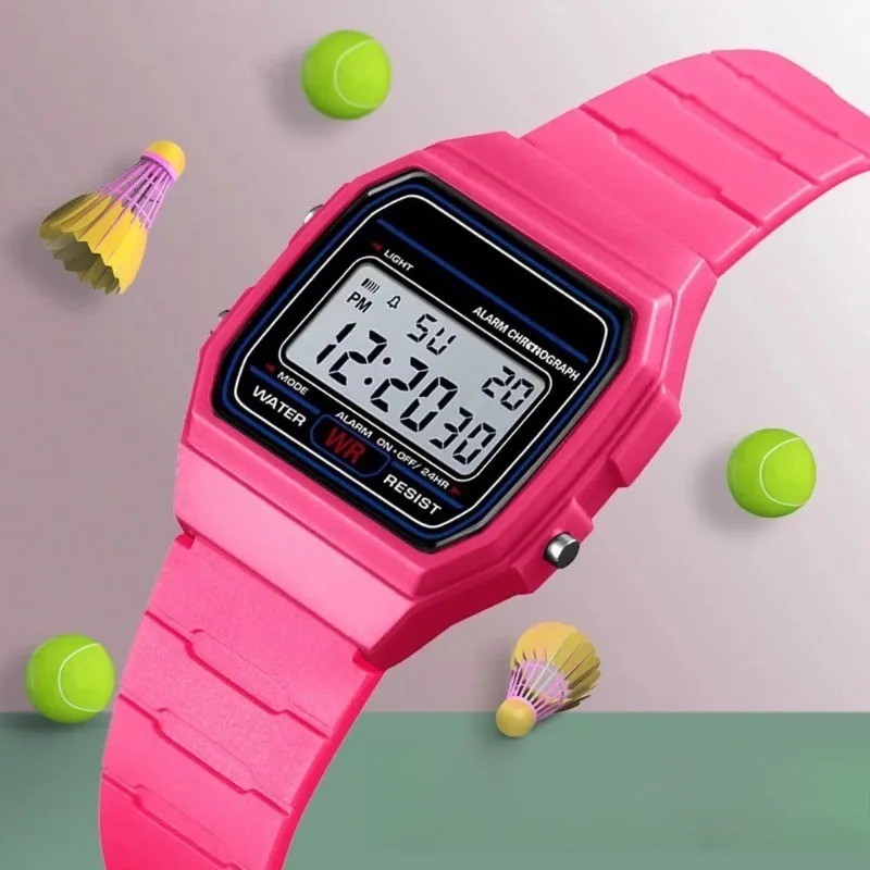 F 91W Classic Digital Resin Strap Watch Stopwatch Chronograph Sport Unisex Men*